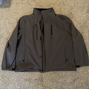 Calvin Klein Men's Gray Softshell Jacket Full‎ Zip Lightweight Coat